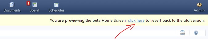 beta home screen