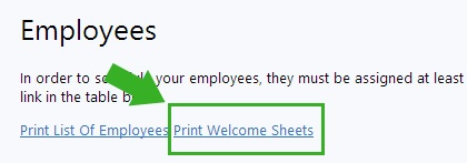 welcome sheets