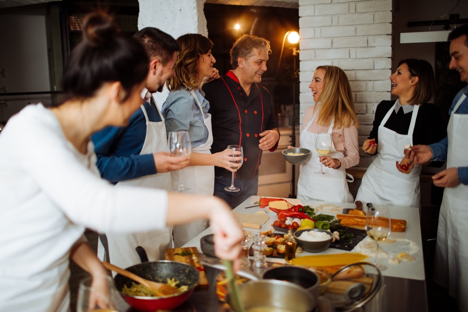 Restaurant employees enjoying fun activities